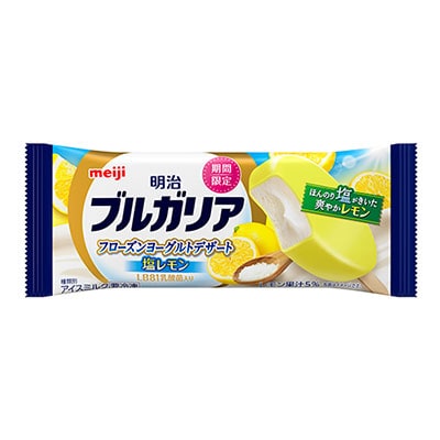 画像:明治ブルガリア フローズンヨーグルトデザート 塩レモンの商品パッケージ